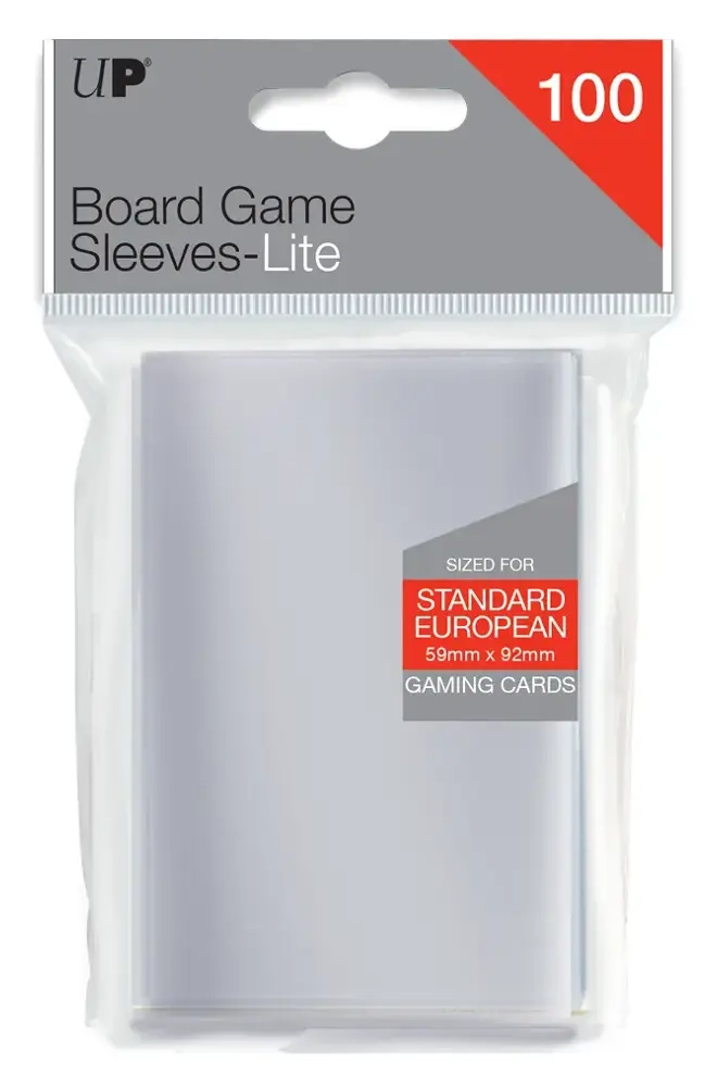 UP - Lite Standard European Board Game Sleeves 59mm x 92mm (100 Sleeves)