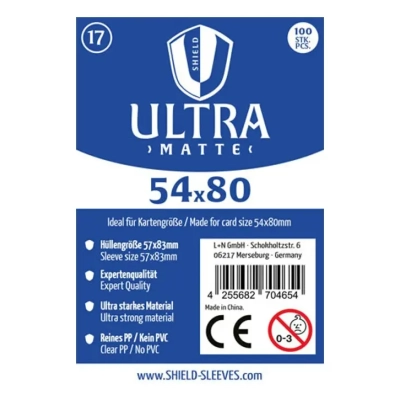 Shield Ultra Matte - 100 Sleeves (54 x 80 mm)