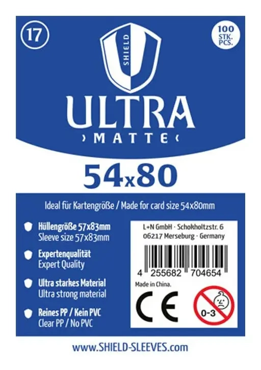 Shield Ultra Matte - 100 Sleeves (54 x 80 mm)