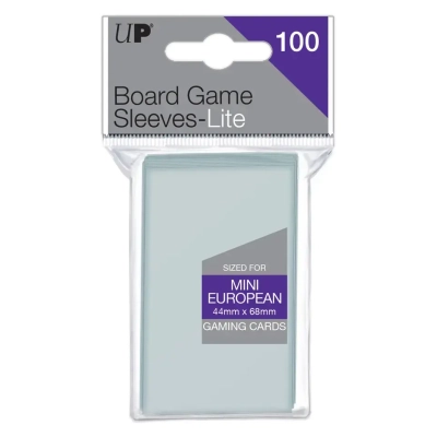 UP - Lite Mini European Board Game Sleeves 44mm x 68mm (100 Sleeves)