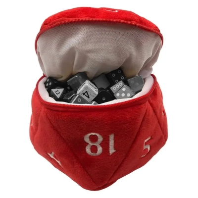 UP - D20 Plush Dice Bag - Red