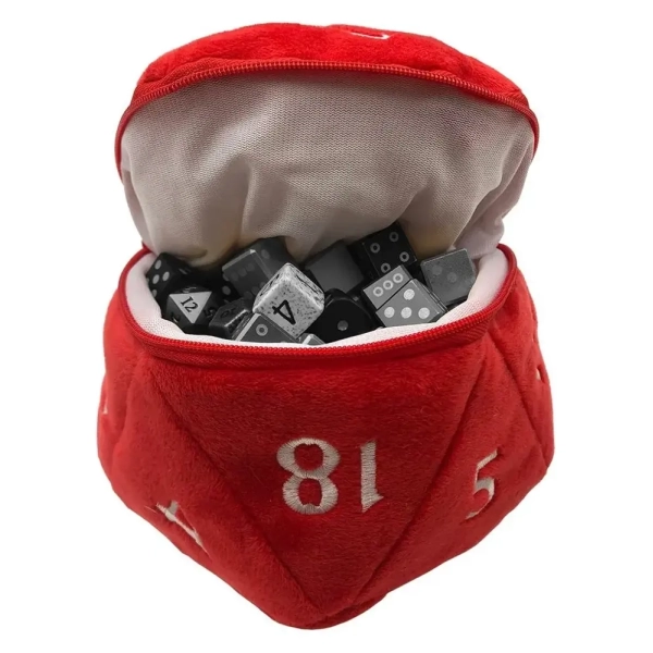 UP - D20 Plush Dice Bag - Red