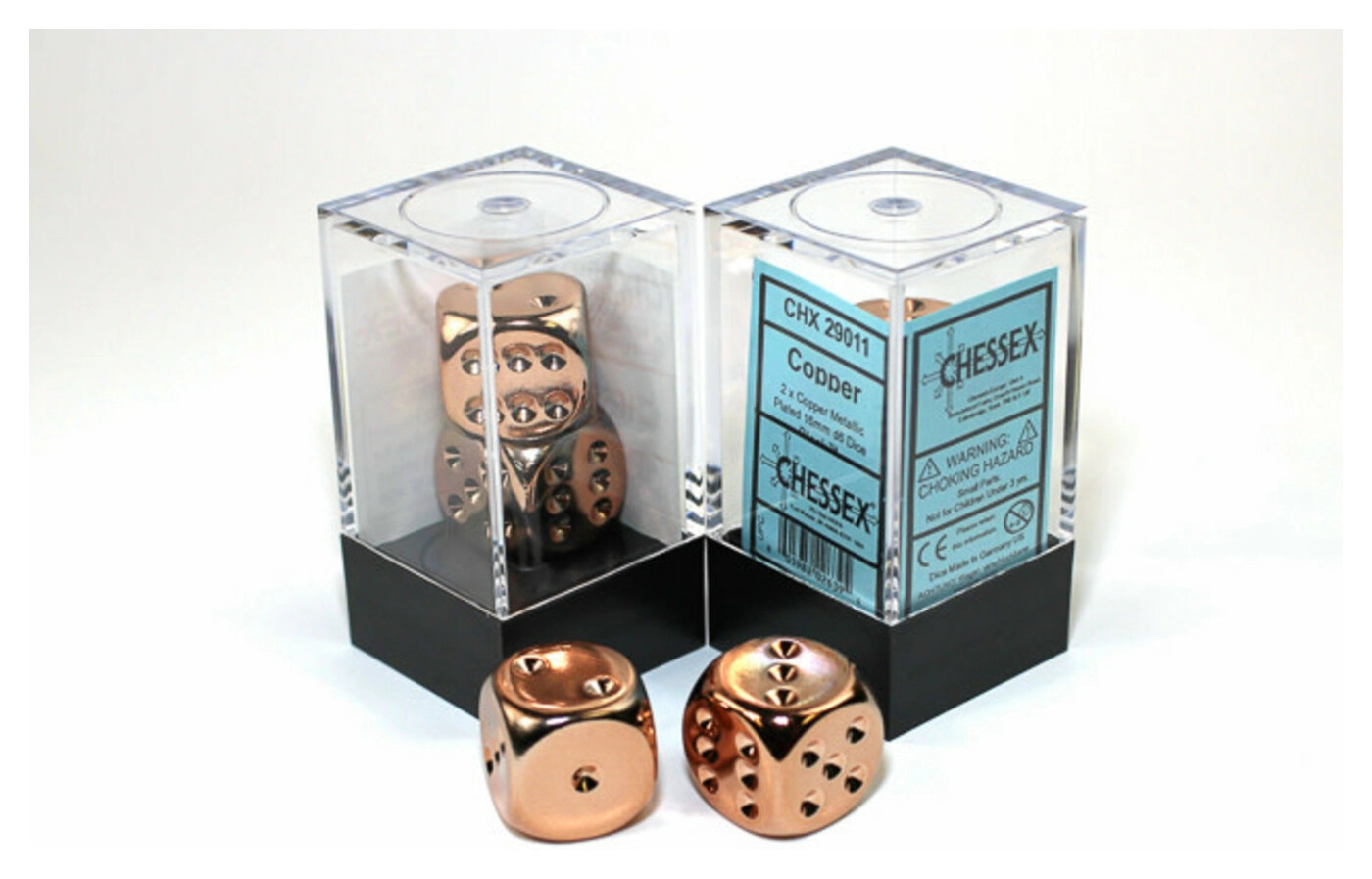 Copper-Plated Metallic 16mm d6 with pips Pair (2)