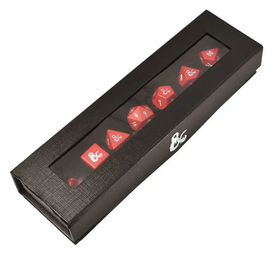 UP - Heavy Metal Red and White RPG Dice Set for Dungeons & Dragons