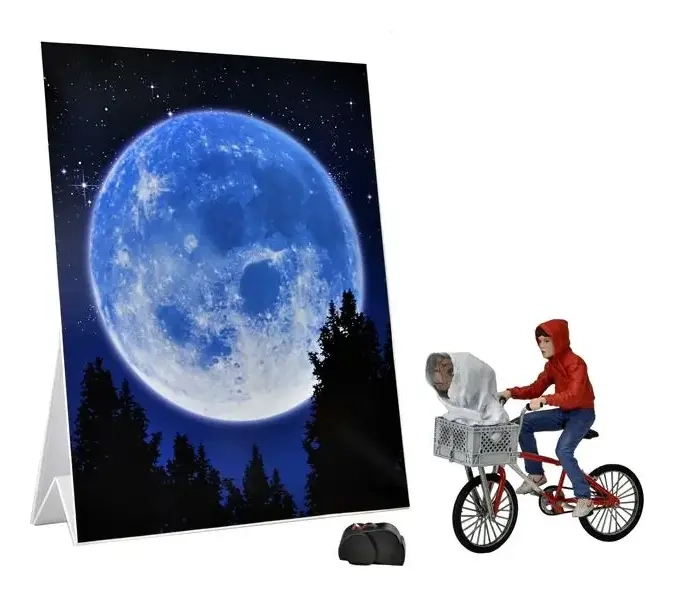 E.T. (40th Anniversary) – 7” Scale Action Figure – Elliott & E.T. on Bicycle