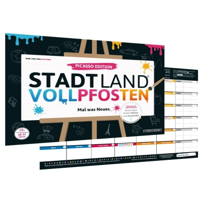Stadt Land Vollpfosten - Picasso Edition - Spielblock A3