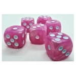 16mm Würfel D6 Pearl: Pink/White (12)