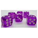 16mm Würfel D6 Transparent: Purple (12)