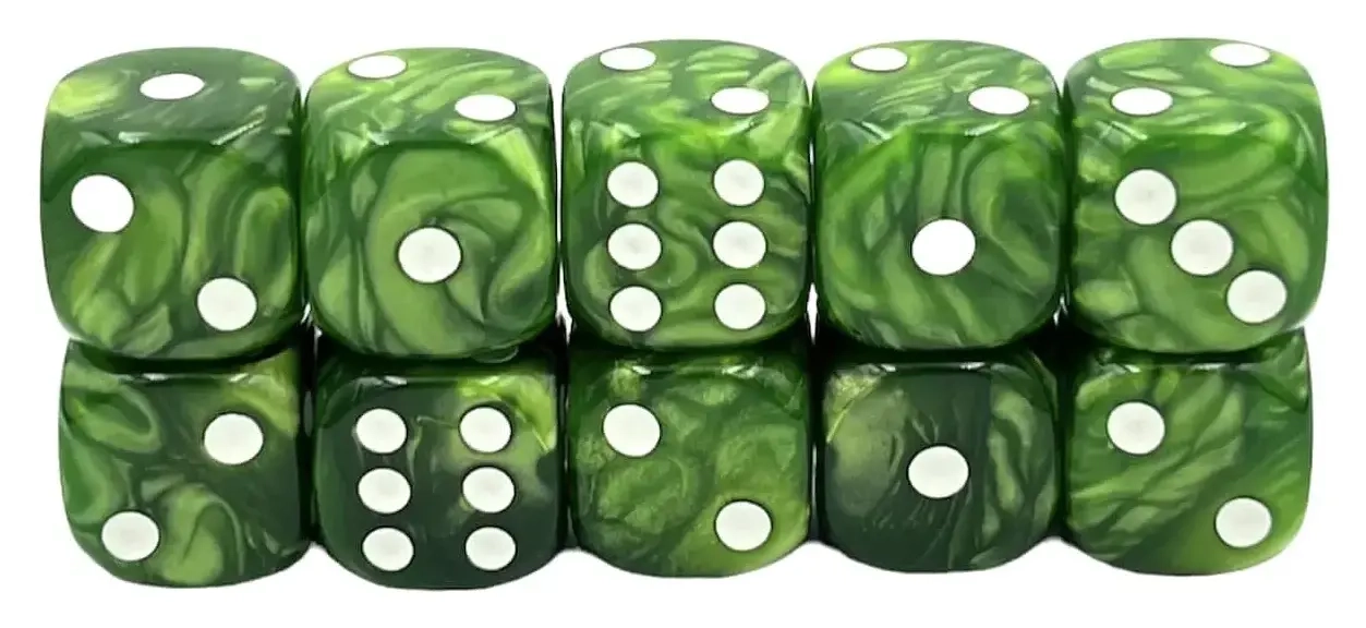 Würfelset D6 Pearl: Green (12)