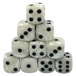 Würfelset D6 Pearl: White/Black (12)