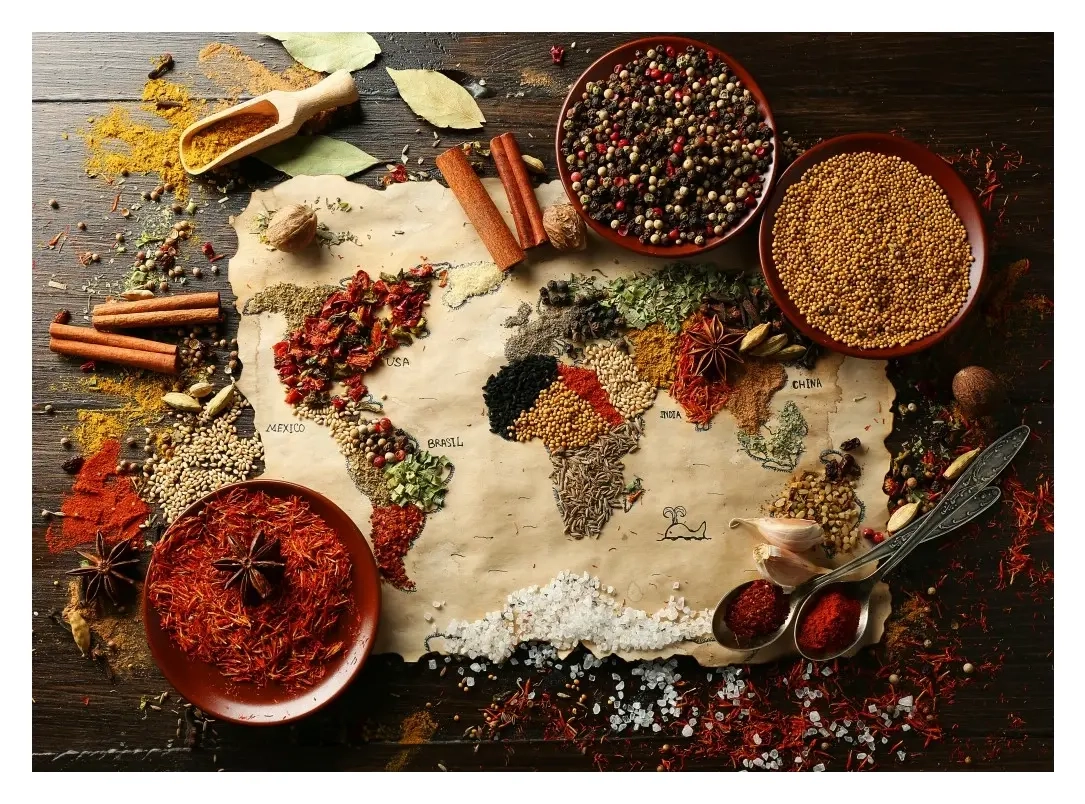 World Map in Spices