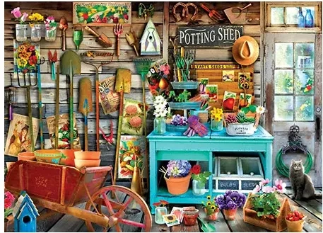 Kunterbunte Gartenlaube