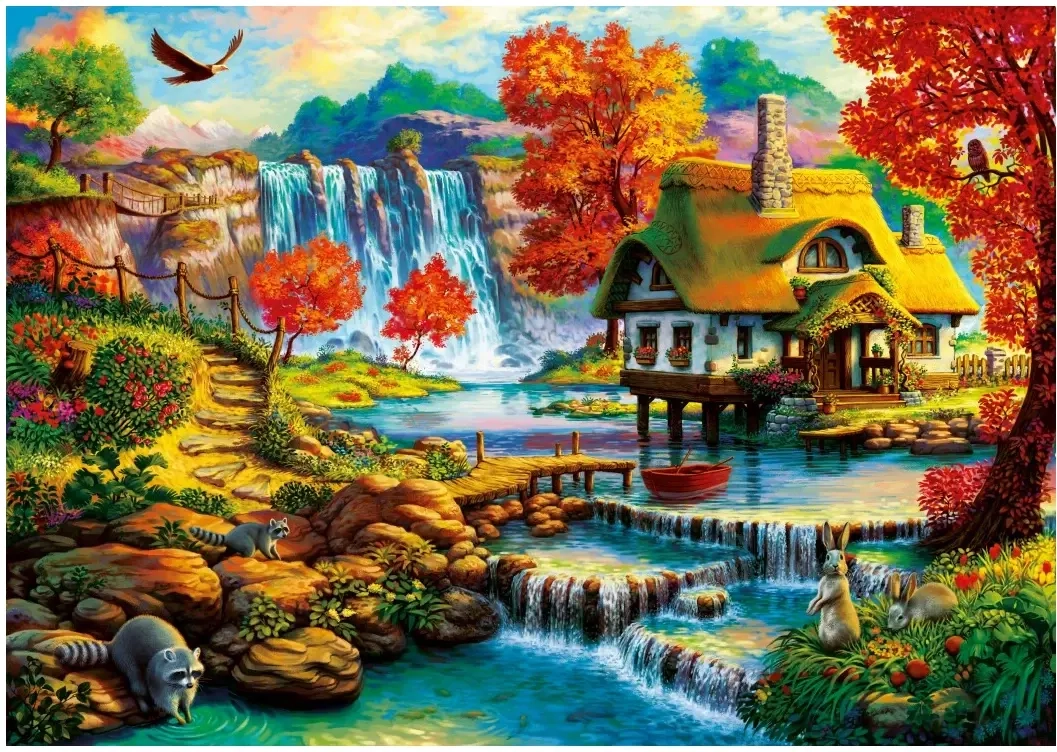 Country House by the Water Fall