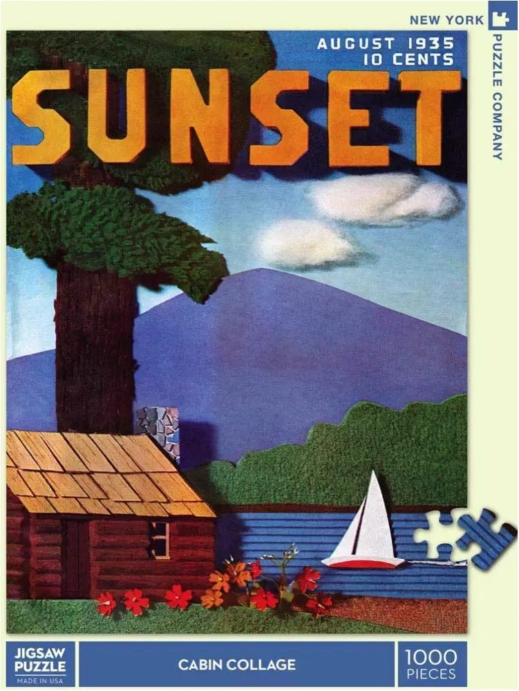 Sunset Magazine Cover - Cabin Collage - August 1935