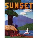 Sunset Magazine Cover - Cabin Collage - August 1935