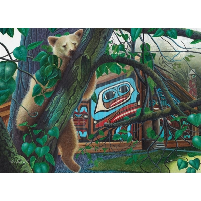 Entspannter Bär auf dem Baum