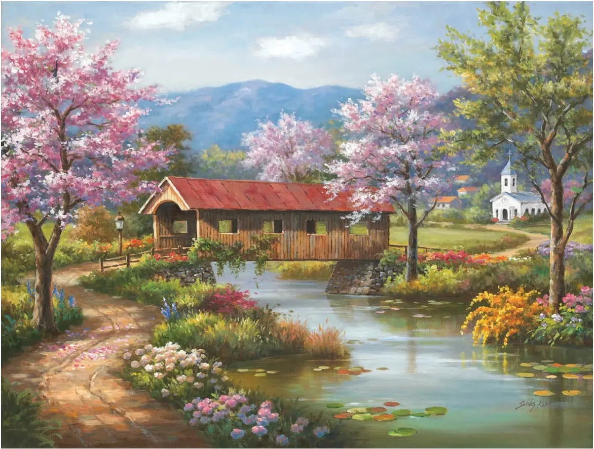 Covered Bridge in Spring