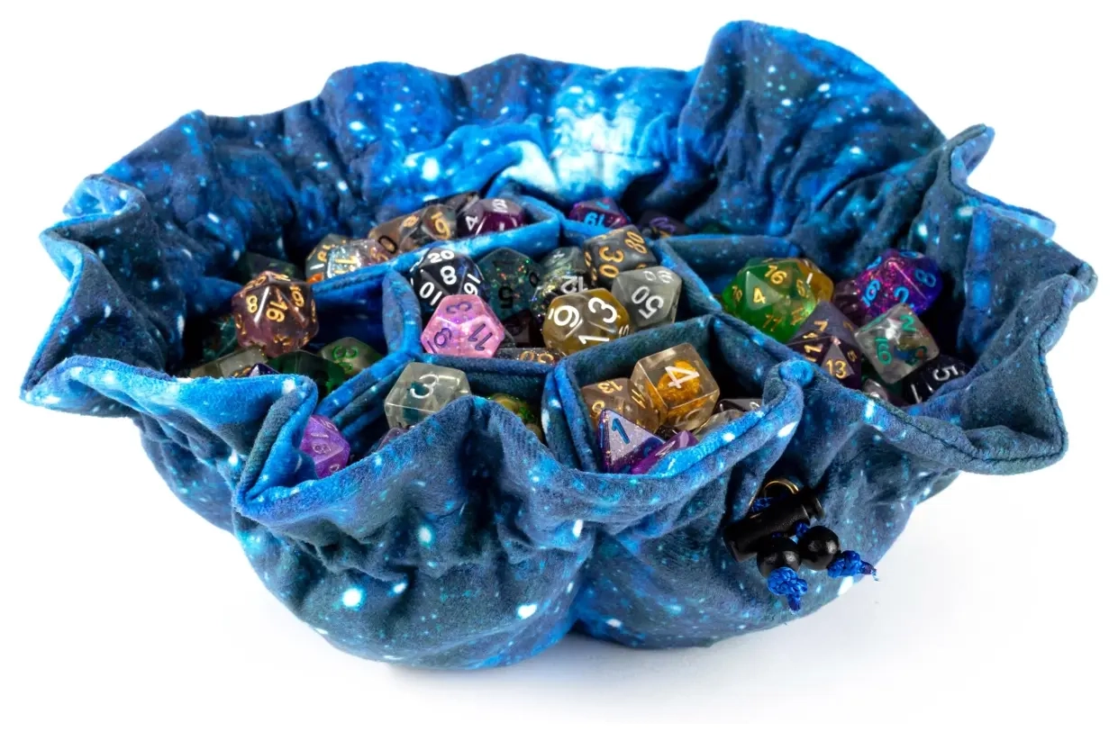 Velvet Compartment Dice Bag with Pockets Galaxy