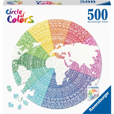 Puzzle: Circle of Colors  - Mandala (500 Teile rund)
