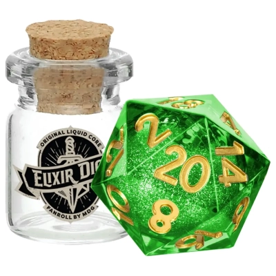 55mm D20 Elixir Liquid Core Dice Aegis of Hope