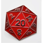 Red D20 Enamel Pin