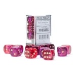 Gemini 16mm d6 Translucent Red-Violet/gold Dice Block (12 dice)