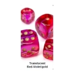 Gemini 16mm d6 Translucent Red-Violet/gold Dice Block (12 dice)