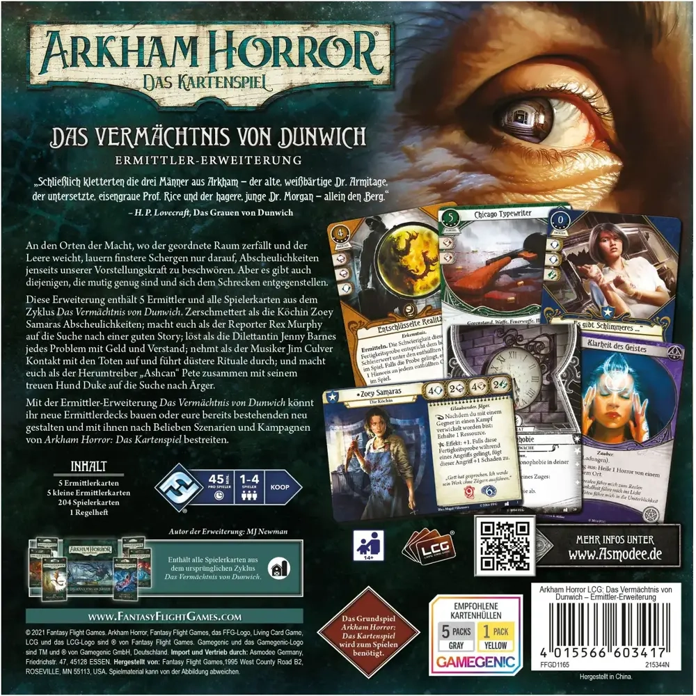 Arkham Horror Kartenspiel - Vermächtnis von Dunwich Ermittler-Erweiterung