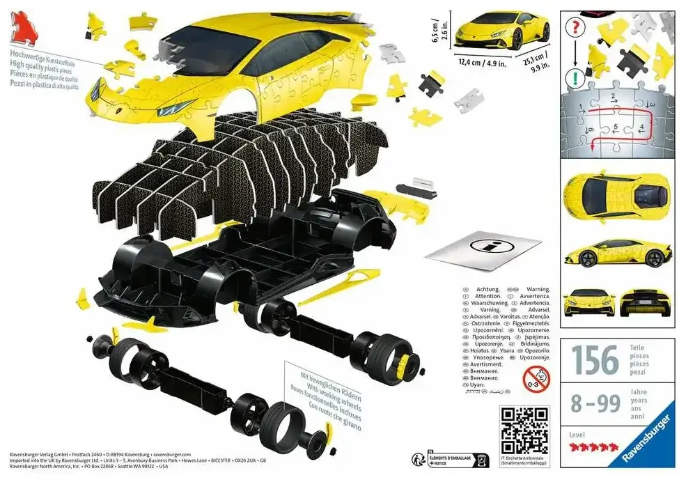 3D Puzzle - Lamborghini Giallo