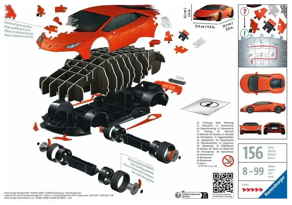 3D Puzzle - Lamborghini Arancio