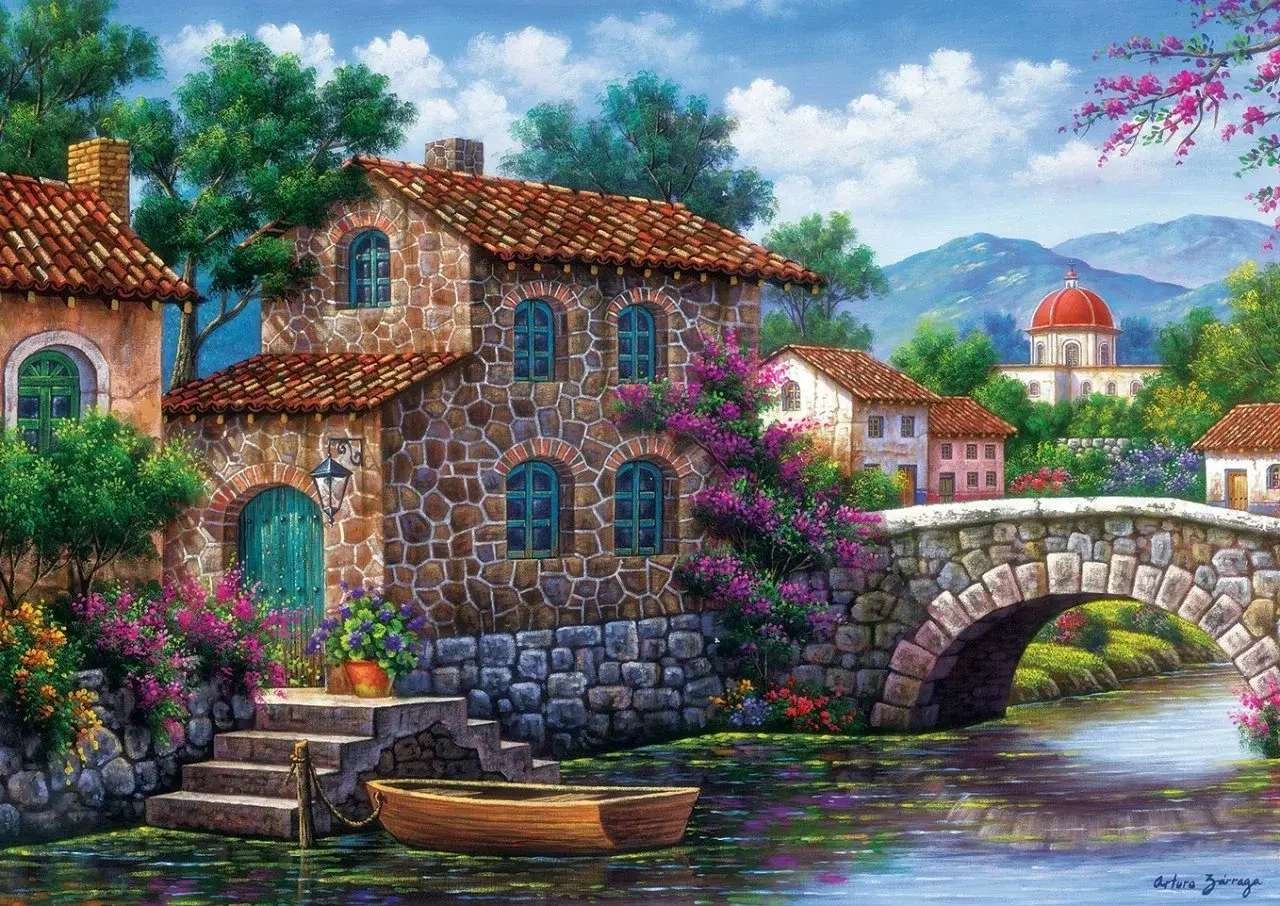 Canal With Flowers