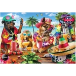 Dogs Drinking at the Beach