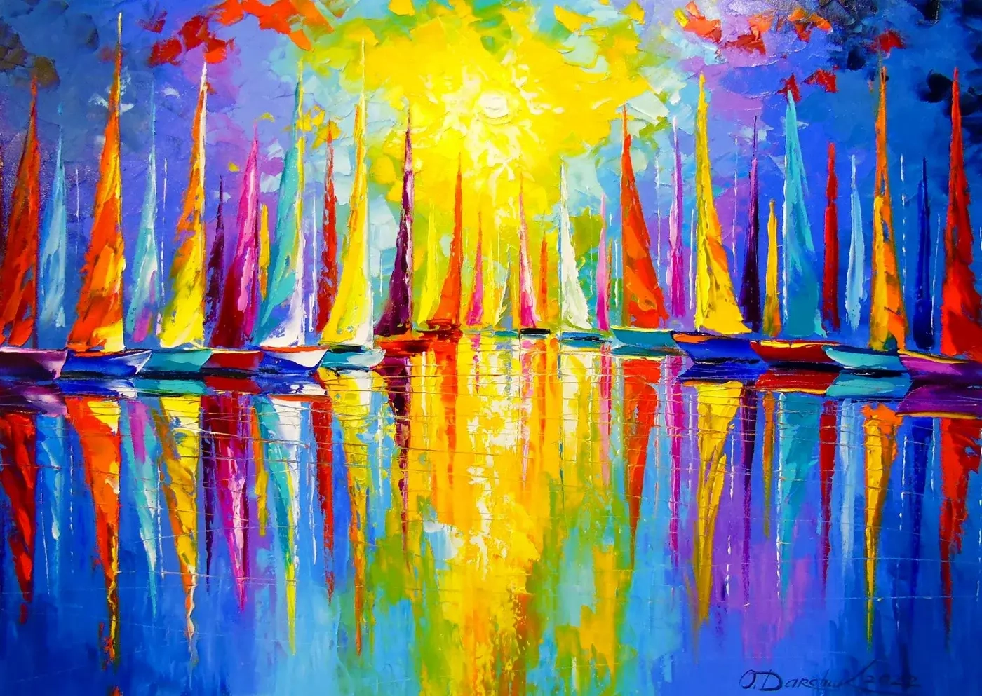 Bunte Segelschiffe