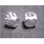 Silver-Plated Metallic 16mm d6 with pips Pair (2)