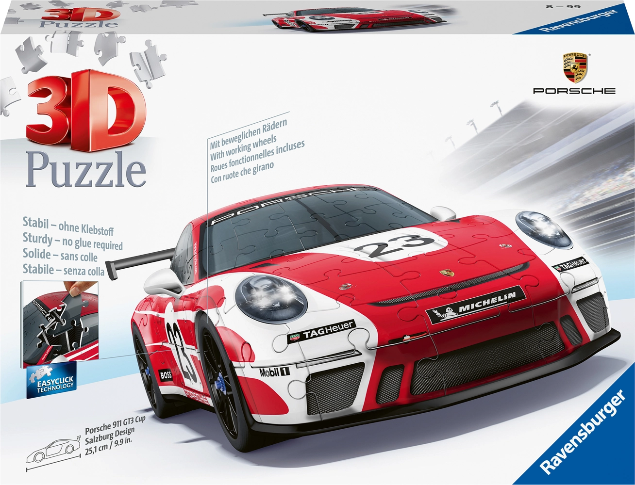 3D Puzzle - Porsche 911 GT3 Cup im Salzburg Design