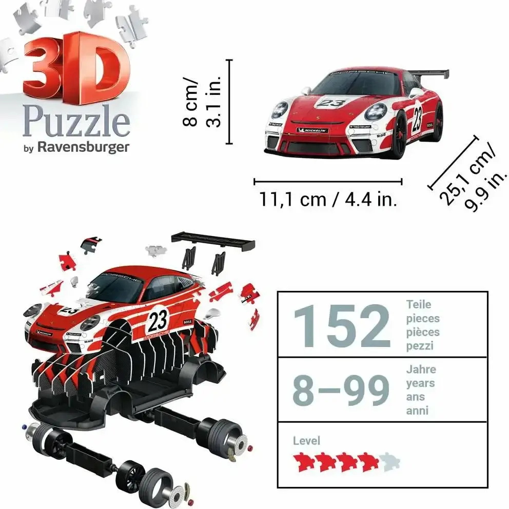 3D Puzzle - Porsche 911 GT3 Cup im Salzburg Design