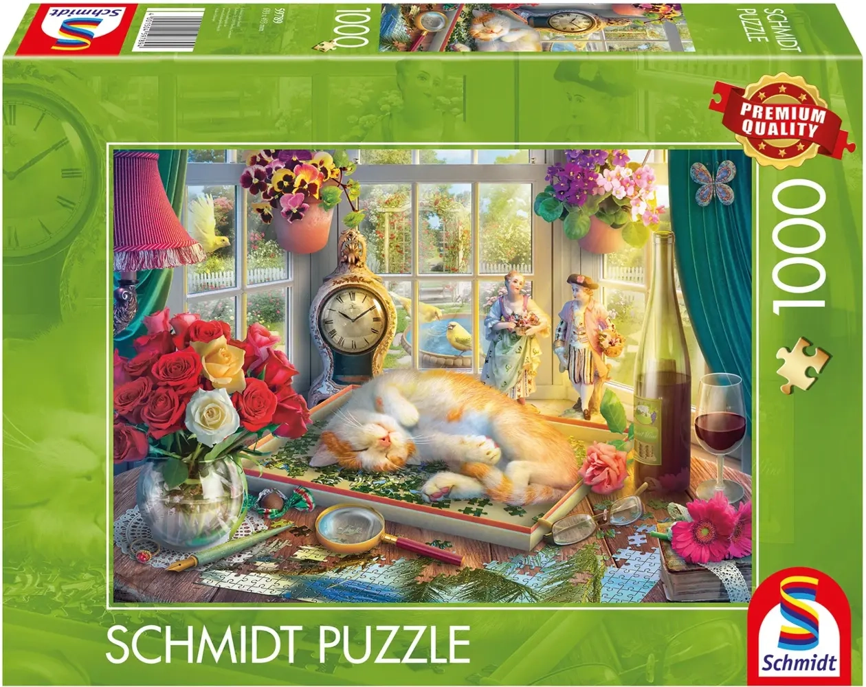 Puzzlezeit mit Katze