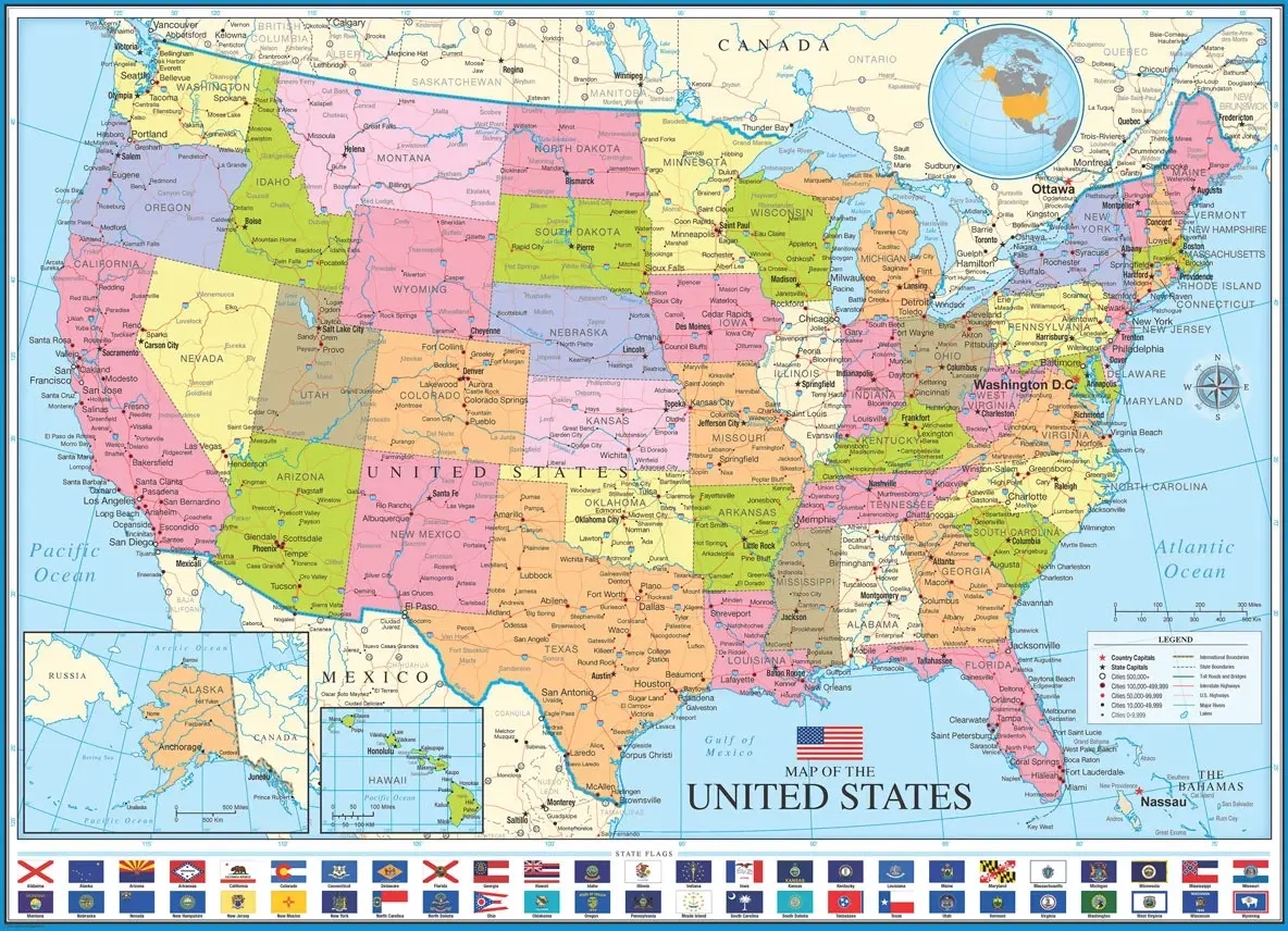 Karte der Vereinigten Staaten von Amerika