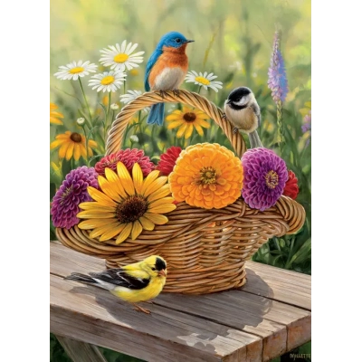 Duftende Sommerblumen im Körbchen