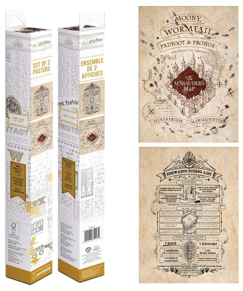 Harry Potter (Map And School List) Boxed Poster Set