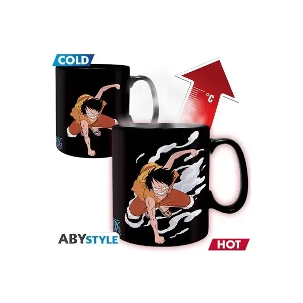 ONE PIECE - Mug Heat Change - 460 ml - Luffy & Ace - cardboard box