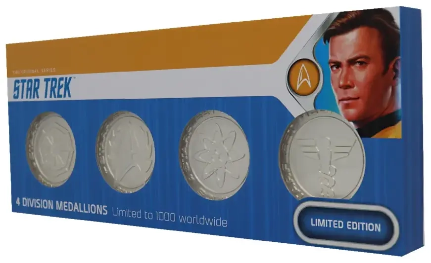 Star Trek Set of 4 Starfleet Division Medallions in .999 Silver Plating