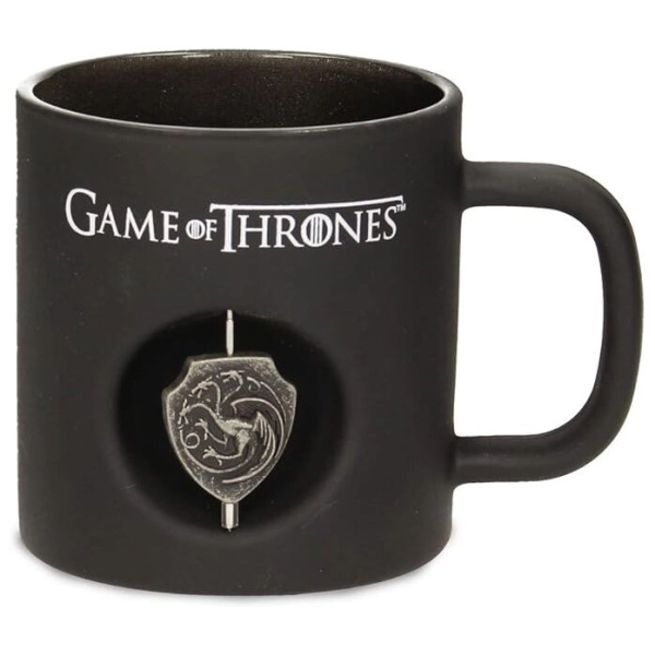 Targaryen 3D Rotating Emblem Black Glass Mug Game Of Thrones