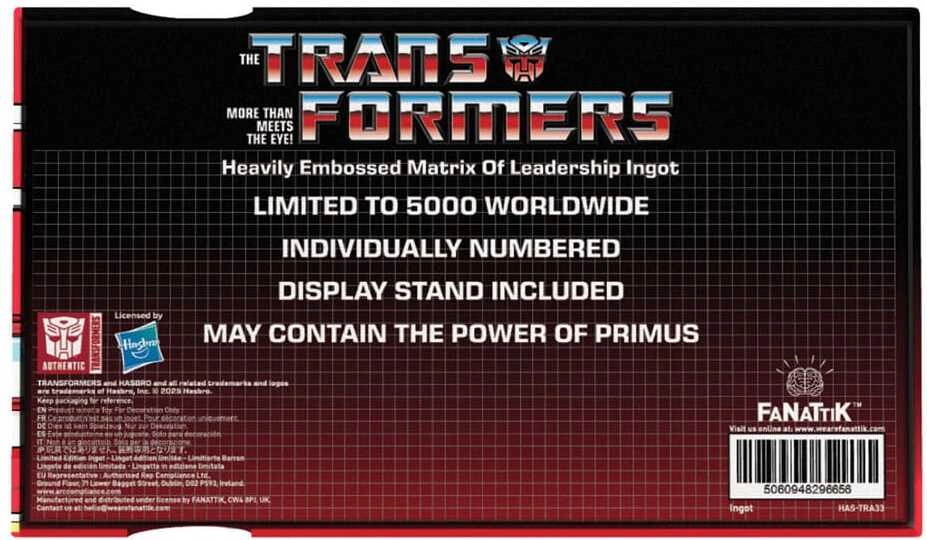 Transformers Matrix of Leadership Metal Replica