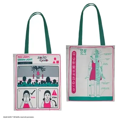 Tote Bag Young-hee Blue Print - Squid Game