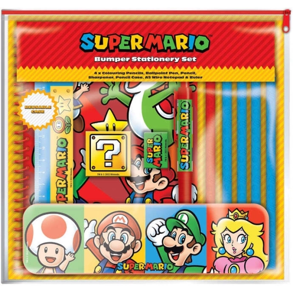 Super Mario (Core Colour Block) Bumper Stationery Set Super Mario (Core Colour Block) Bumper Stationery Set
