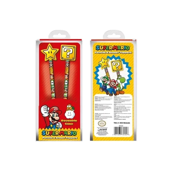 Super Mario (Core) Pencil Topper 2Pk Super Mario (Core) Pencil Topper 2Pk