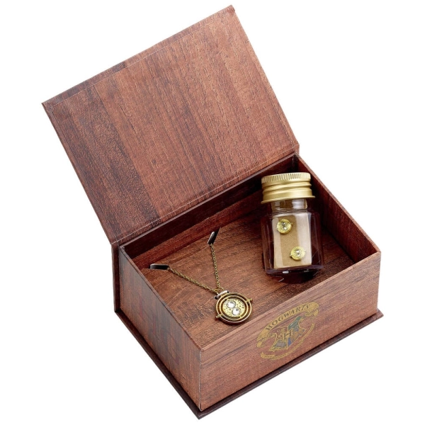 Gift box necklace and earrings time turner