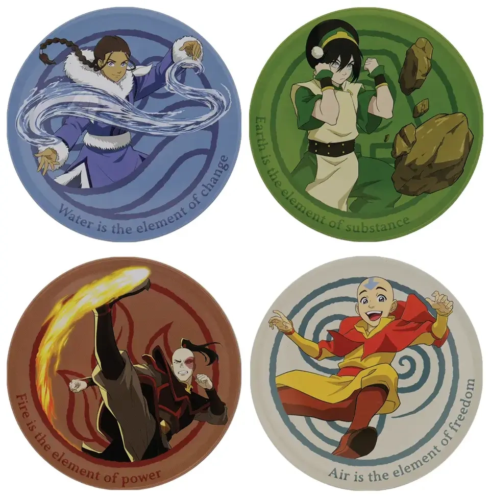 Avatar the Last Airbender Set of 4 Embossed Metal Coasters
