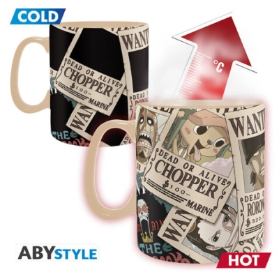 ONE PIECE - Mug Heat Change - 460 ml - Wanted - cardboard box